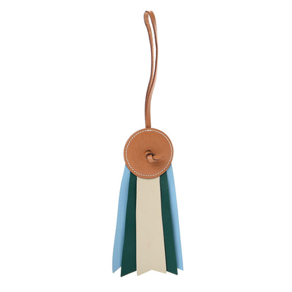 Hermes Vache Hunter Milo Lambskin Paddock Flot Bag Charm Natural Sable Craie Malachite Celeste 1 of 6