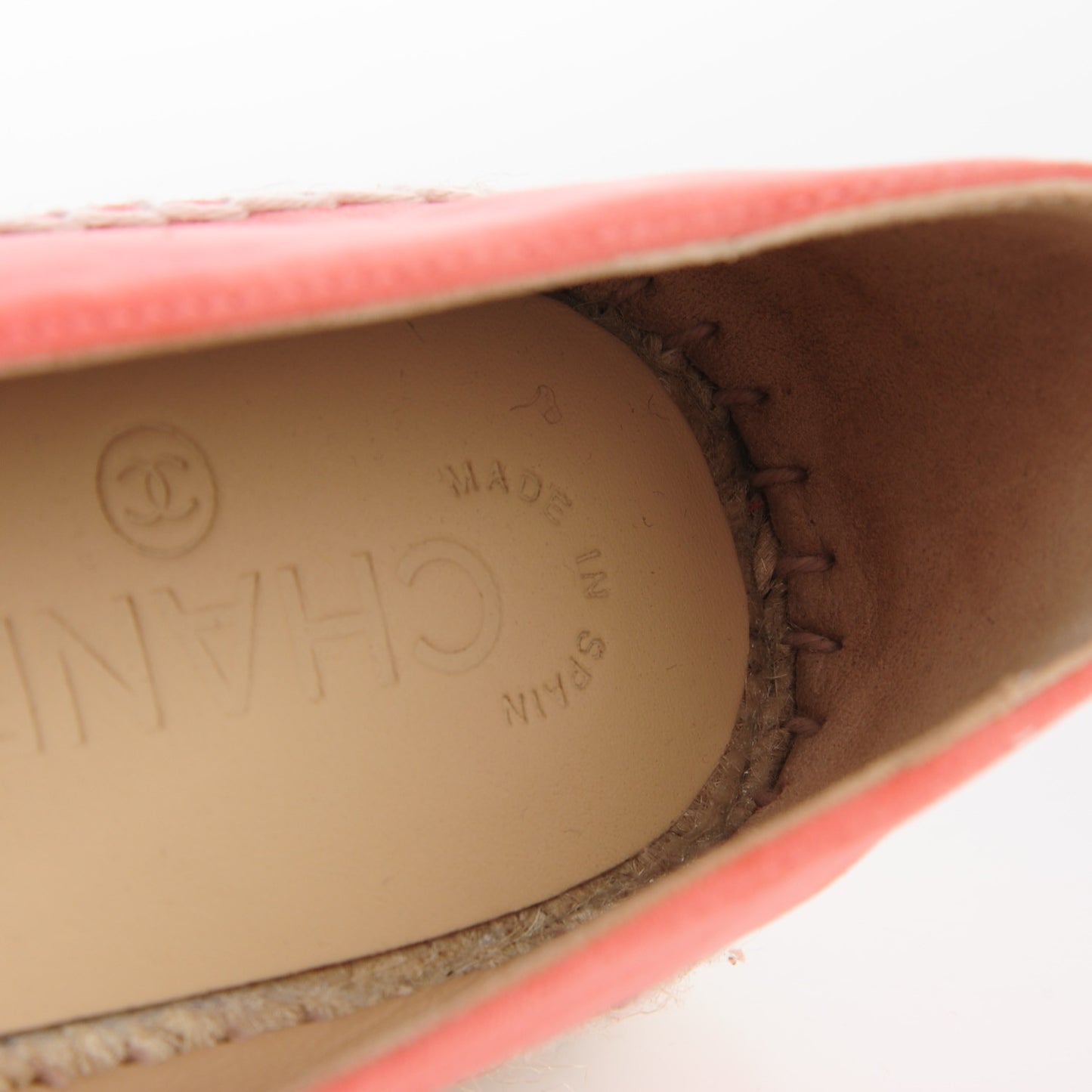 Suede Lambskin CC Espadrilles 38 Pink