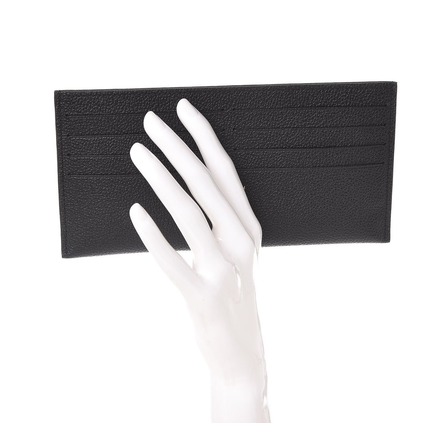Calfskin Felicie Chain Wallet Card Holder Insert Black