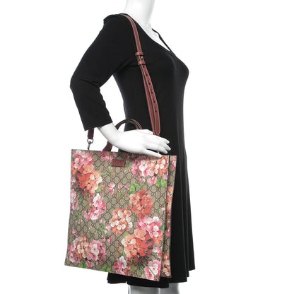 Gucci Soft GG Supreme Monogram Blooms Vertical Tote Beige Multicolor Dry Rose 2 of 9