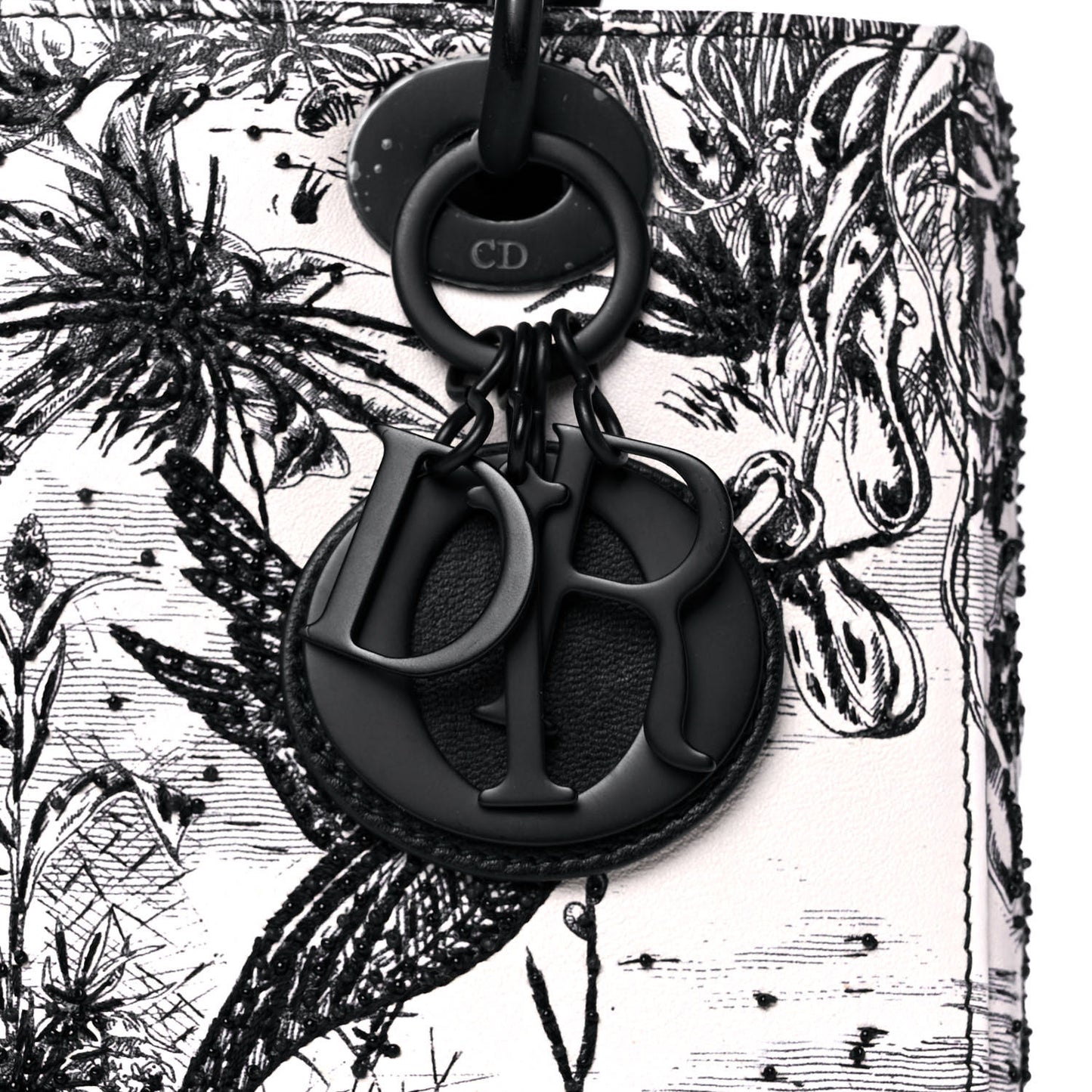 Ultra Matte Embroidered Medium Lady Dior Black