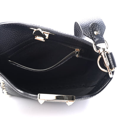 Valentino Garavani Pebbled Calfskin Mini Rockstud Flip-Lock Messenger Bag Black 4 of 4