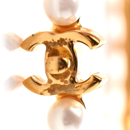 Chanel Pearl CC More Is More Hoop Earrings Gold 5 of 5