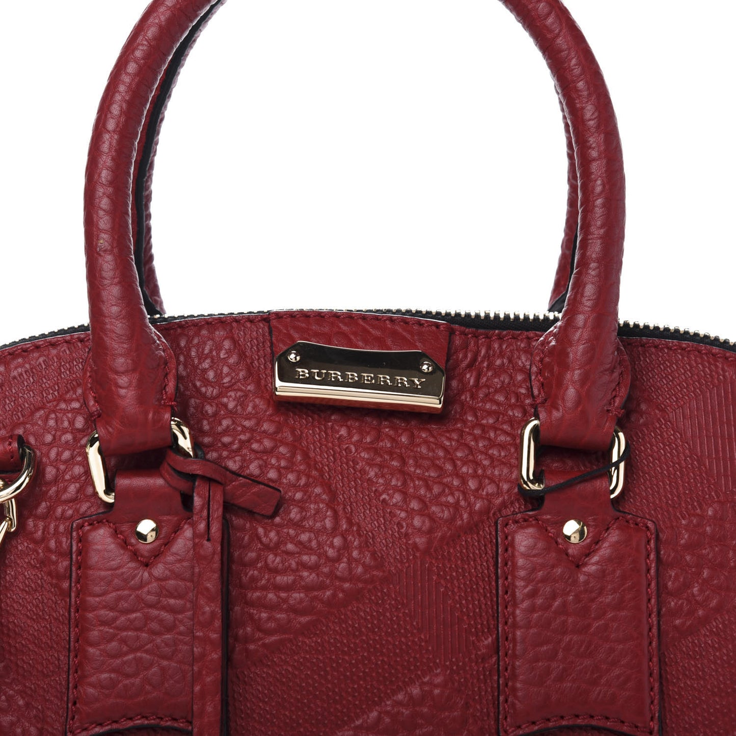 Heritage Grain Check Embossed Small Orchard Bowling Bag Military Red