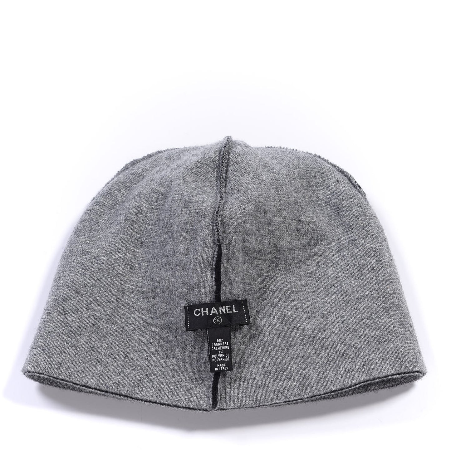 Cashmere Blend CC Beanie Hat Black Grey