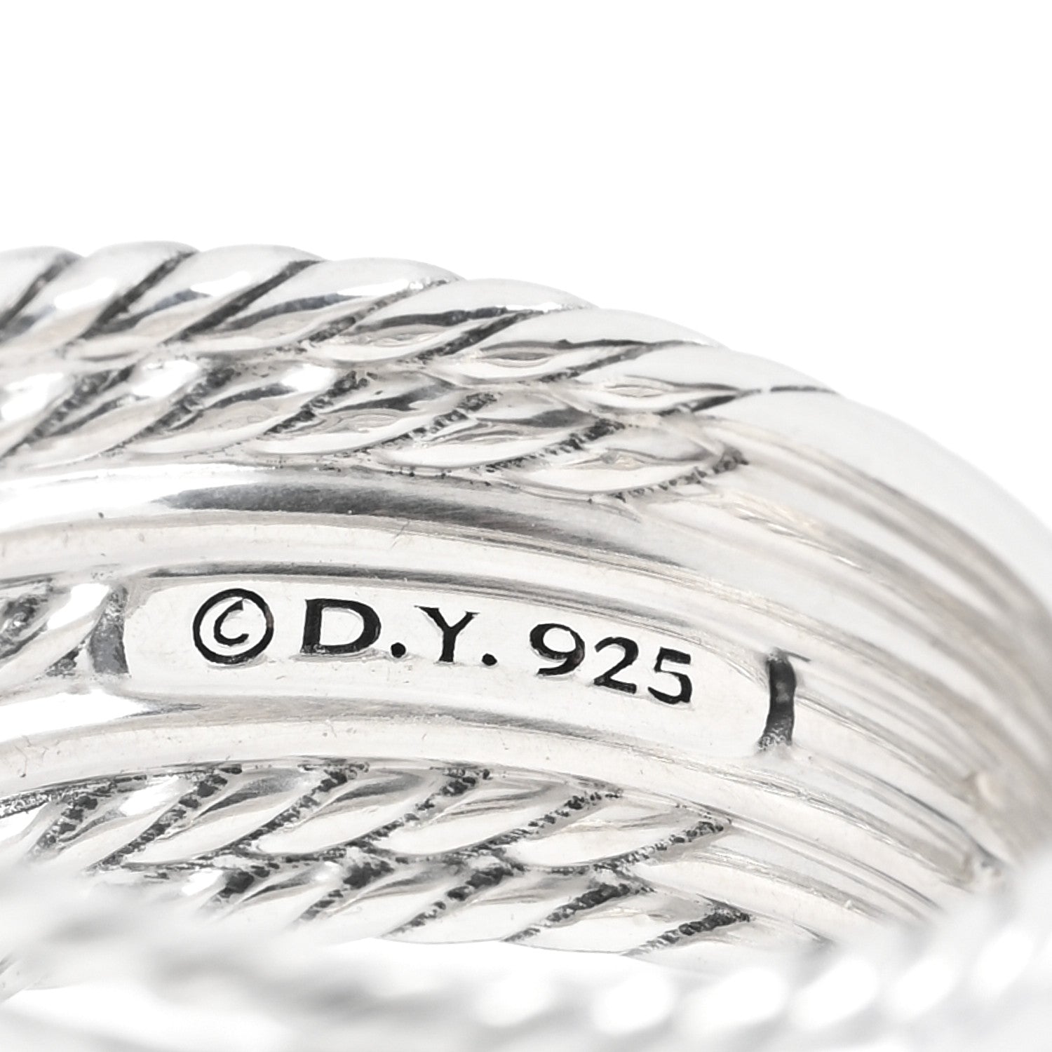 David Yurman Sterling Silver Diamond Double X Crossover Ring 58 8.25 4 of 4