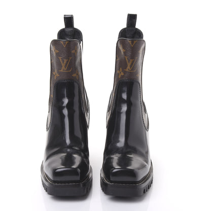 Louis Vuitton Patent Monogram Limitless Ankle Boots 36 Black 2 of 9