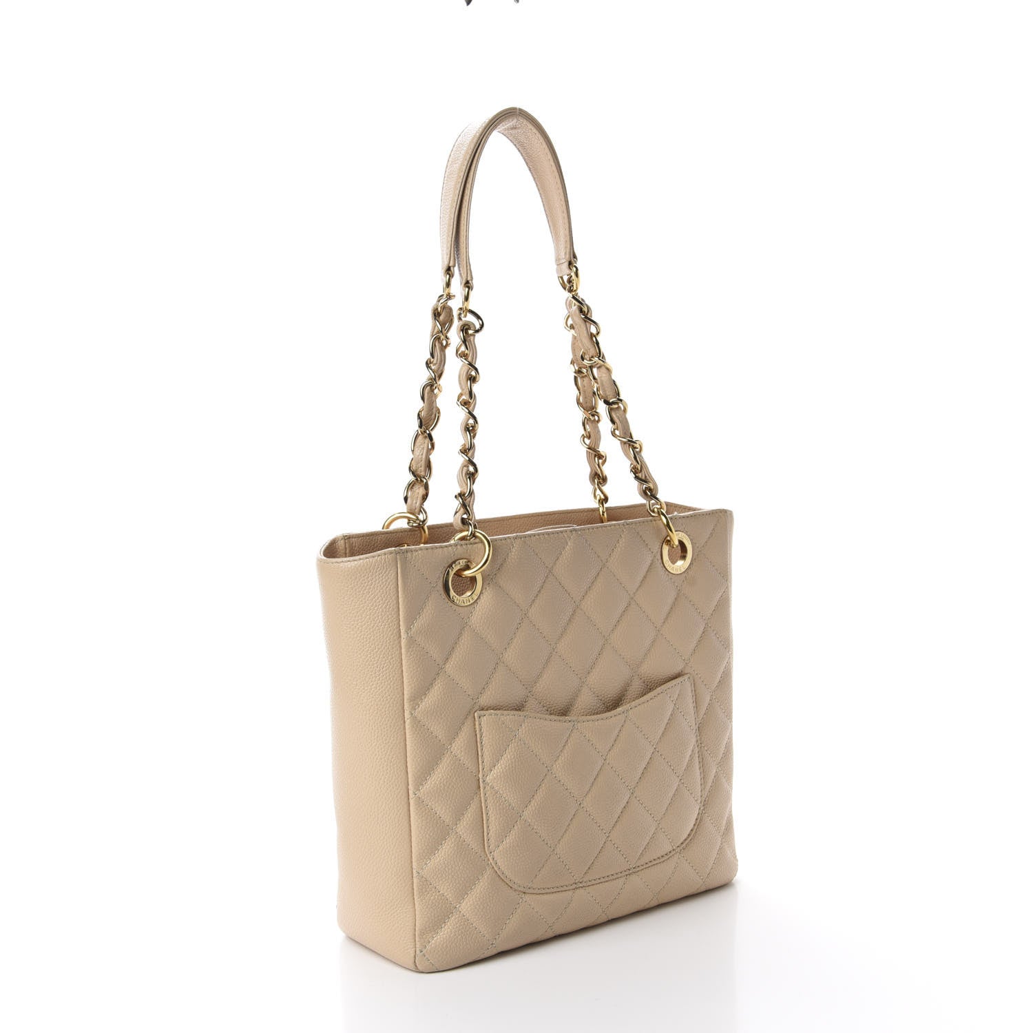 Chanel Caviar Quilted Petit Shopping Tote PST Beige 3 of 13