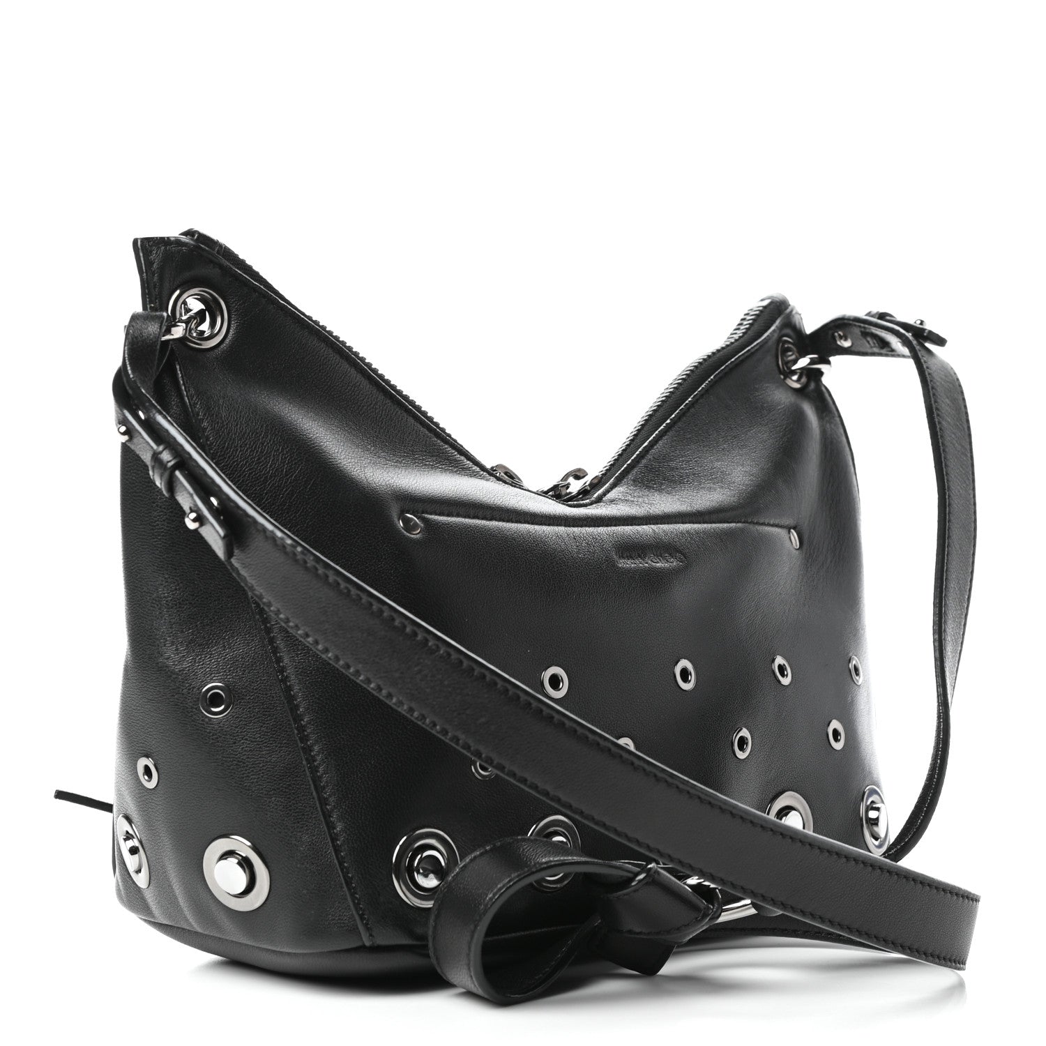 Jimmy Choo Nappa Grommet Mini Raven Hobo Black 3 of 9