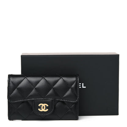 Chanel Lambskin Quilted Flap Card Holder Wallet Black 9 of 9