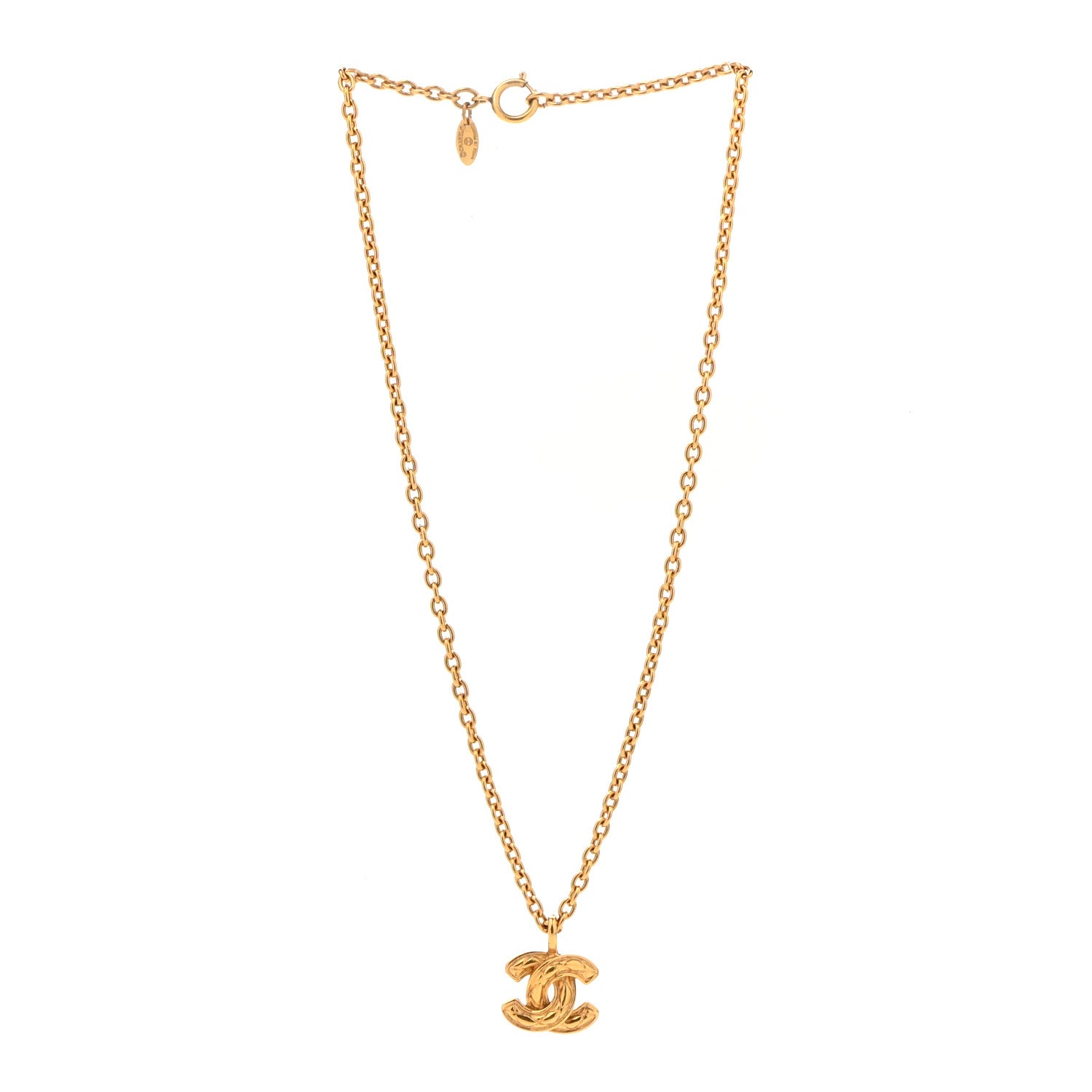 Chanel Quilted CC Chain Necklace Gold 3 of 7