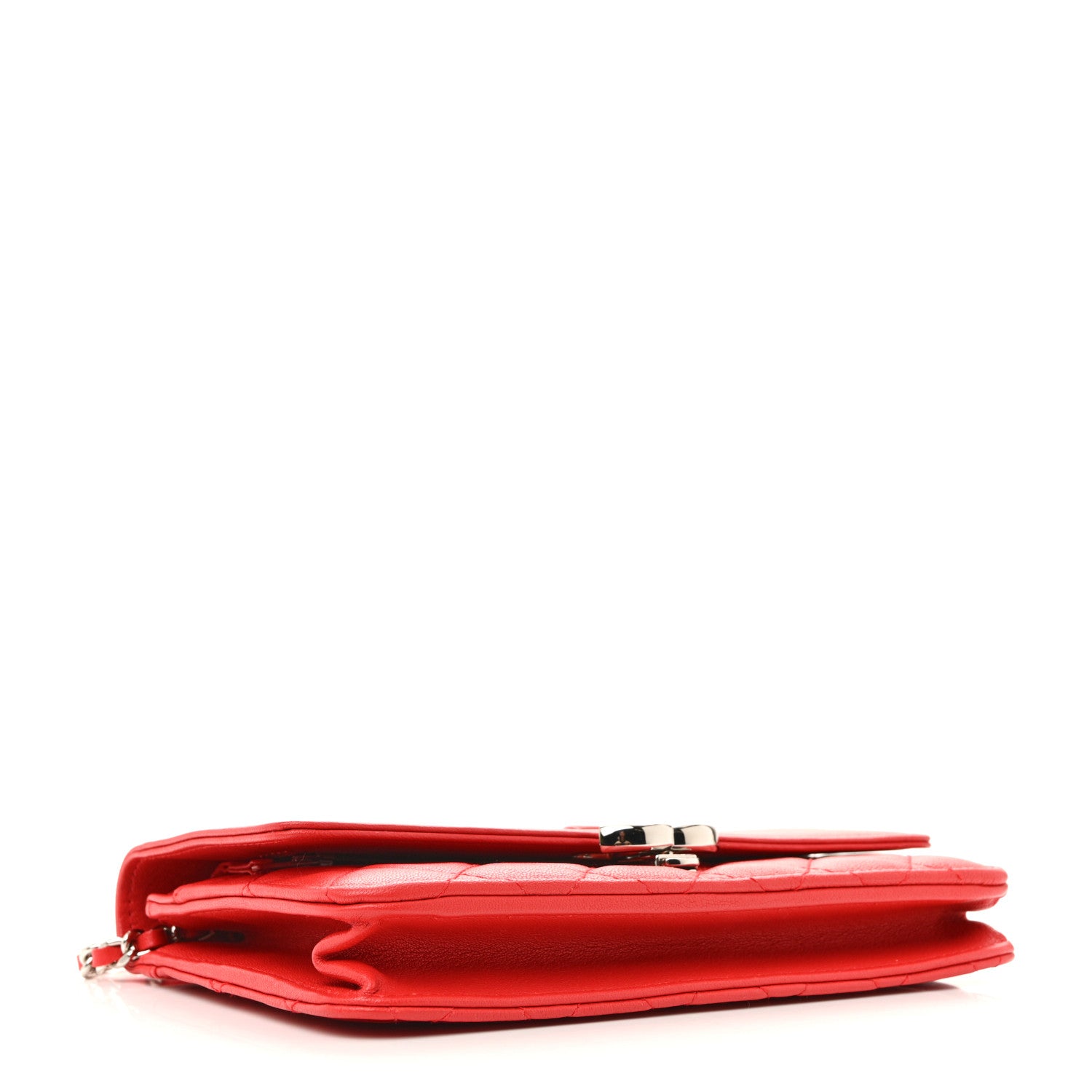 Chanel Grained Calfskin Quilted CC Box Wallet On Chain WOC Red 4 of 15