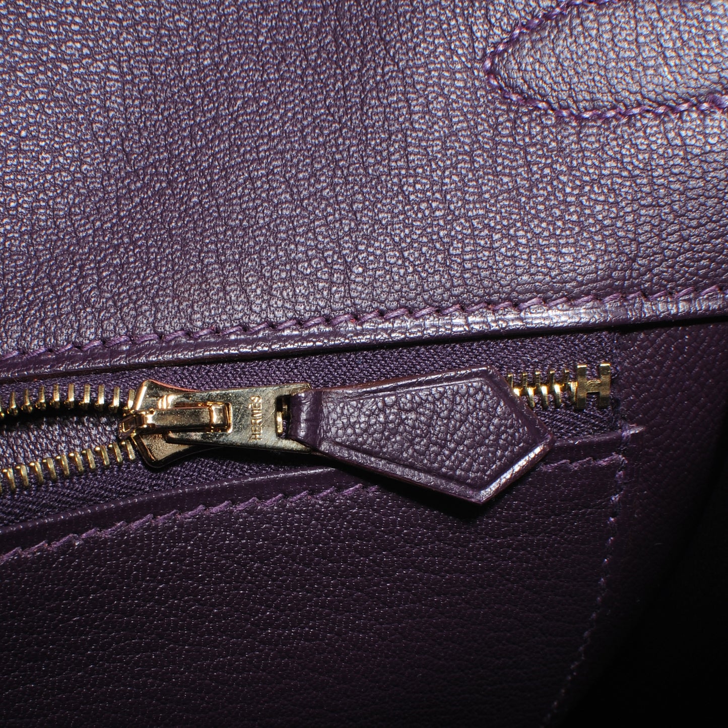 Togo Bi Color Horseshoe Birkin 35 Rouge Casaque and Raisin