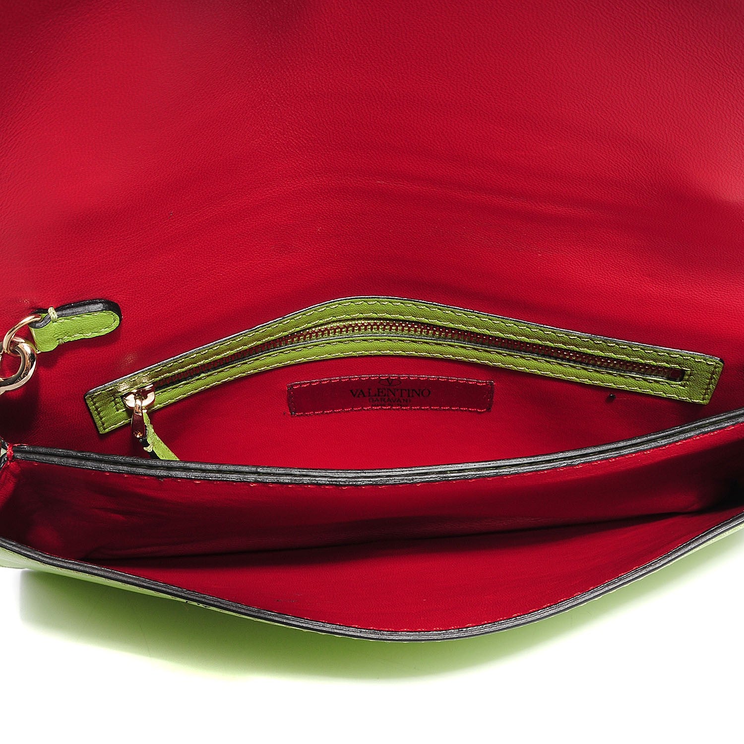 Valentino Garavani Nappa Rockstud Wristlet Clutch Pop Apple 7 of 7