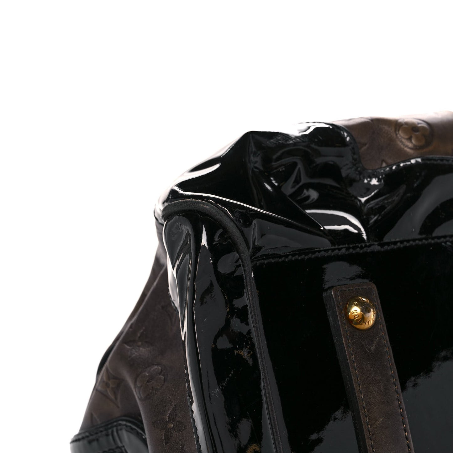 Cuir Patent Embossed Monogram Stephen Bag Grey