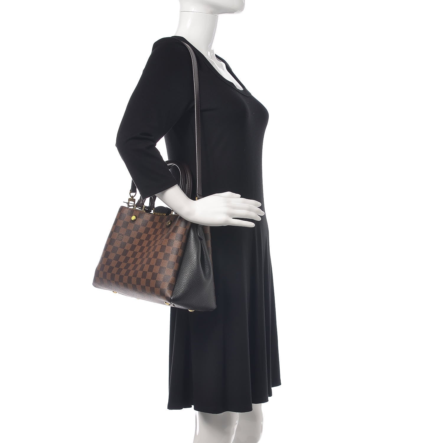 Louis Vuitton Damier Ebene Cuir Taurillon Brittany Black 2 of 9