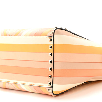 Valentino Garavani Vitello Native Couture 1975 Rockstud Double Handle Tote Mandarin Sorbet 9 of 9