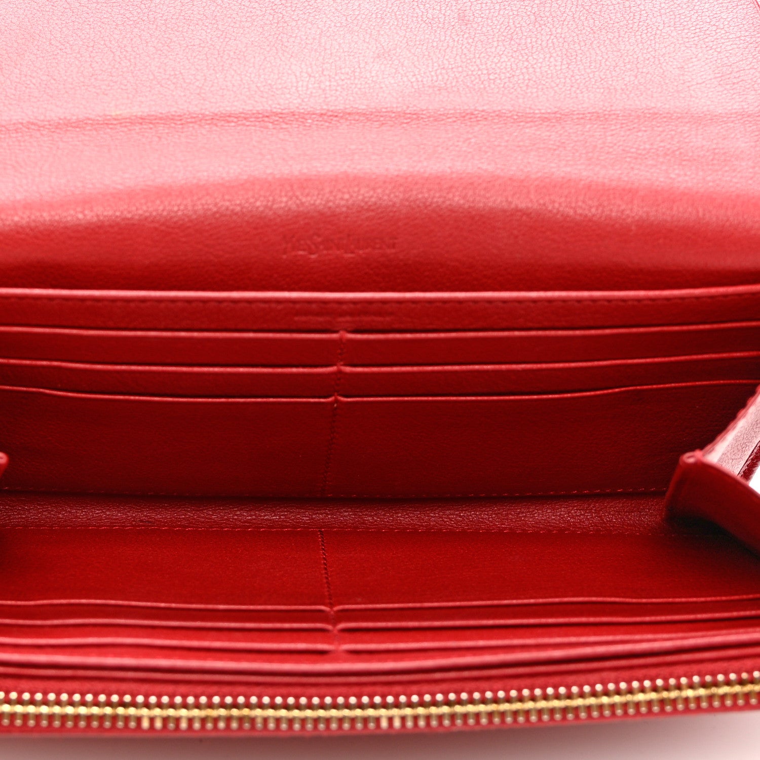 Saint Laurent Goatskin Belle De Jour Flap Wallet Rouge Orient 5 of 8