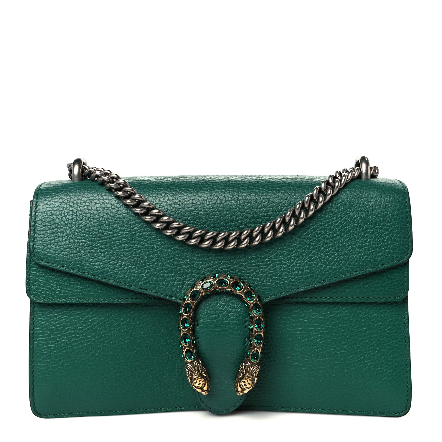 Gucci Dollar Calfskin Crystal Small Dionysus Shoulder Bag Emerald 1 of 12