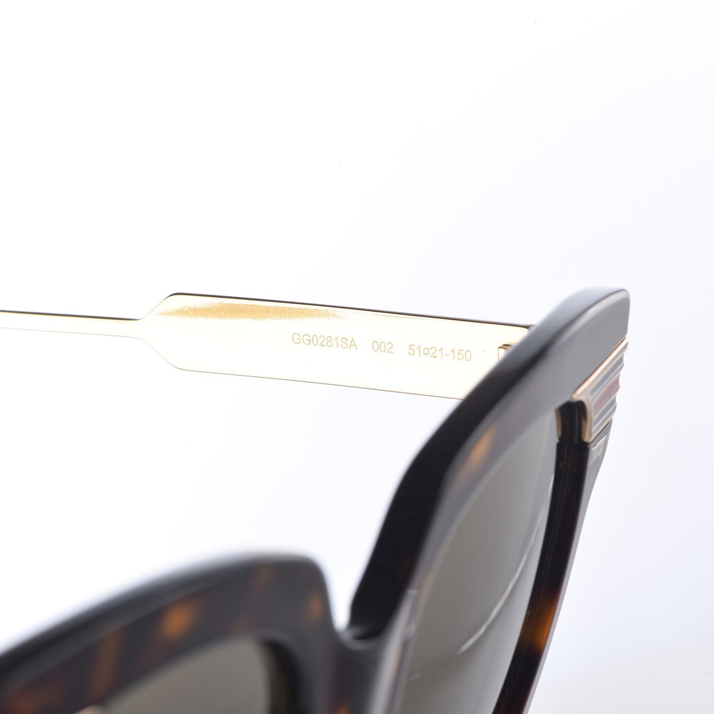 Acetate Square Frame Web Sunglasses GG0281S Havana