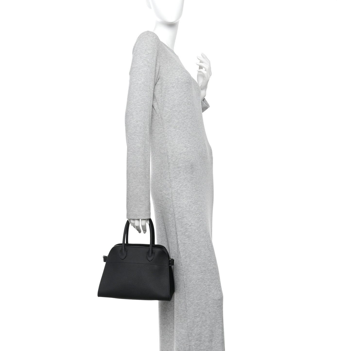Grained Calfskin Soft Margaux 10 Bag Black