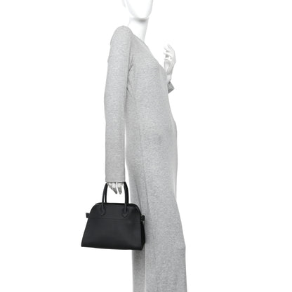 The Row Grained Calfskin Soft Margaux 10 Bag Black 2 of 9