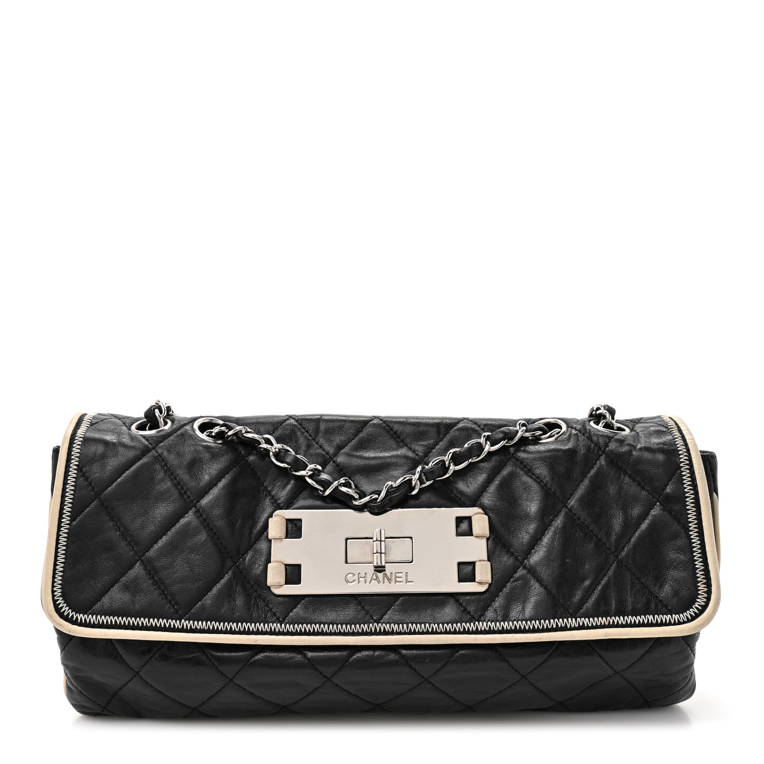 Chanel Lambskin East West Mademoiselle Flap Black 1 of 12