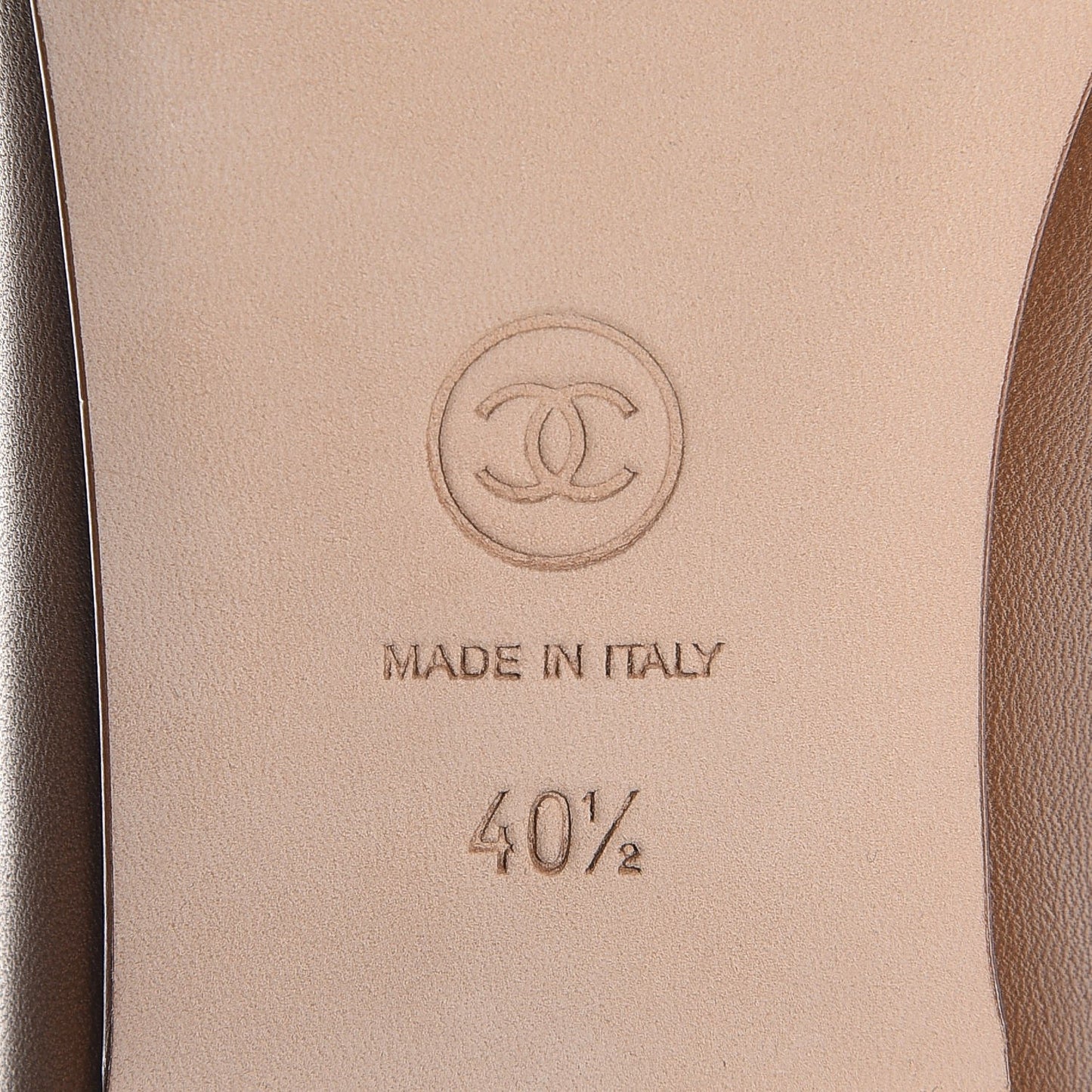 Lambskin Cap Toe Ballerina Flats 40.5 Camel