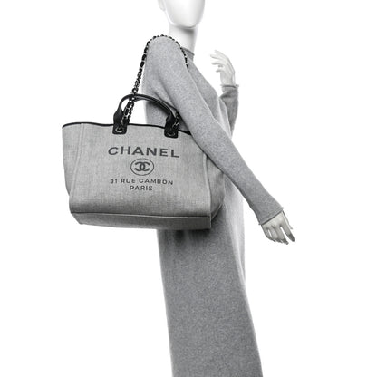 Chanel Canvas Medium Deauville Tote Grey 2 of 11