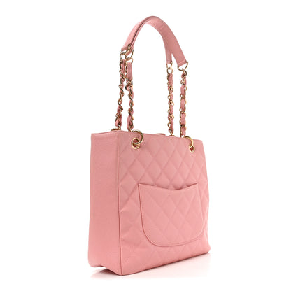 Chanel Caviar Quilted Petit Shopping Tote PST Pink 2 of 9