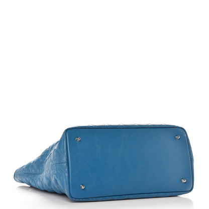 Christian Dior Coated Canvas Cannage Medium Panarea Tote Cobalt Blue 4 of 9
