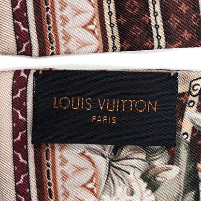 Louis Vuitton Silk Voyage Extraordinaire Bandeau Scarf Beige 4 of 4