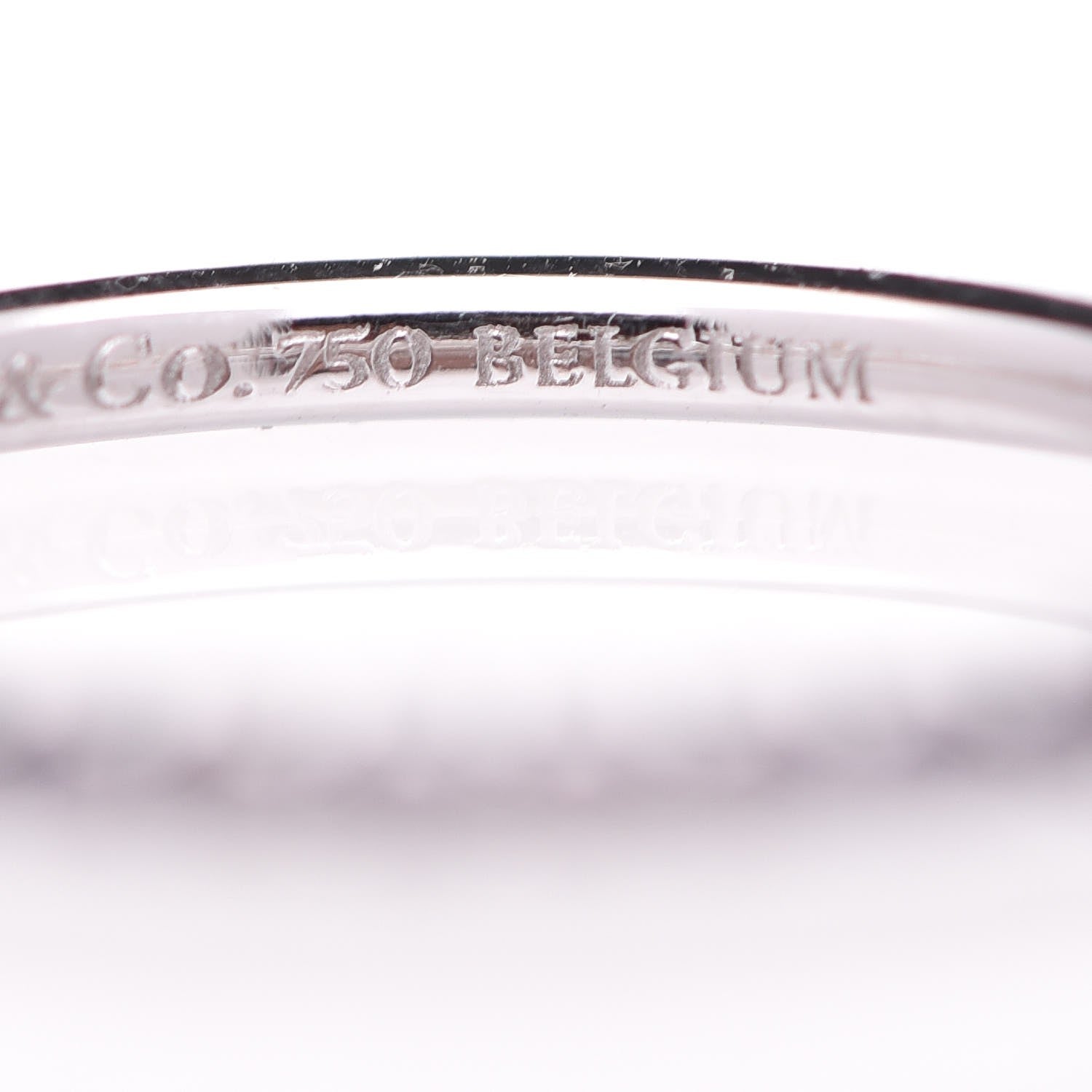 Tiffany 18K White Gold Iolite Metro Ring 48 4.5 5 of 6
