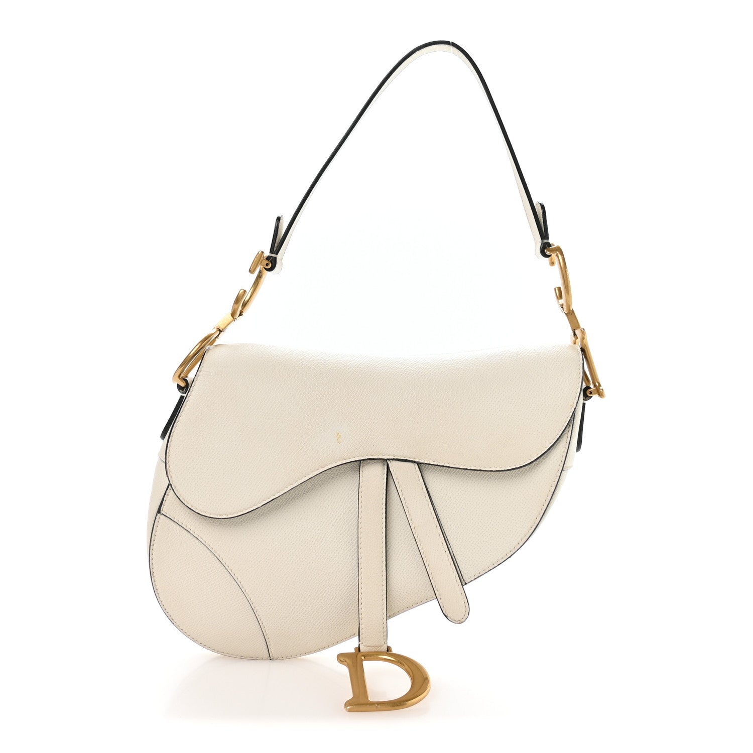 Christian Dior Grained Calfskin Saddle Bag White 1 of 12