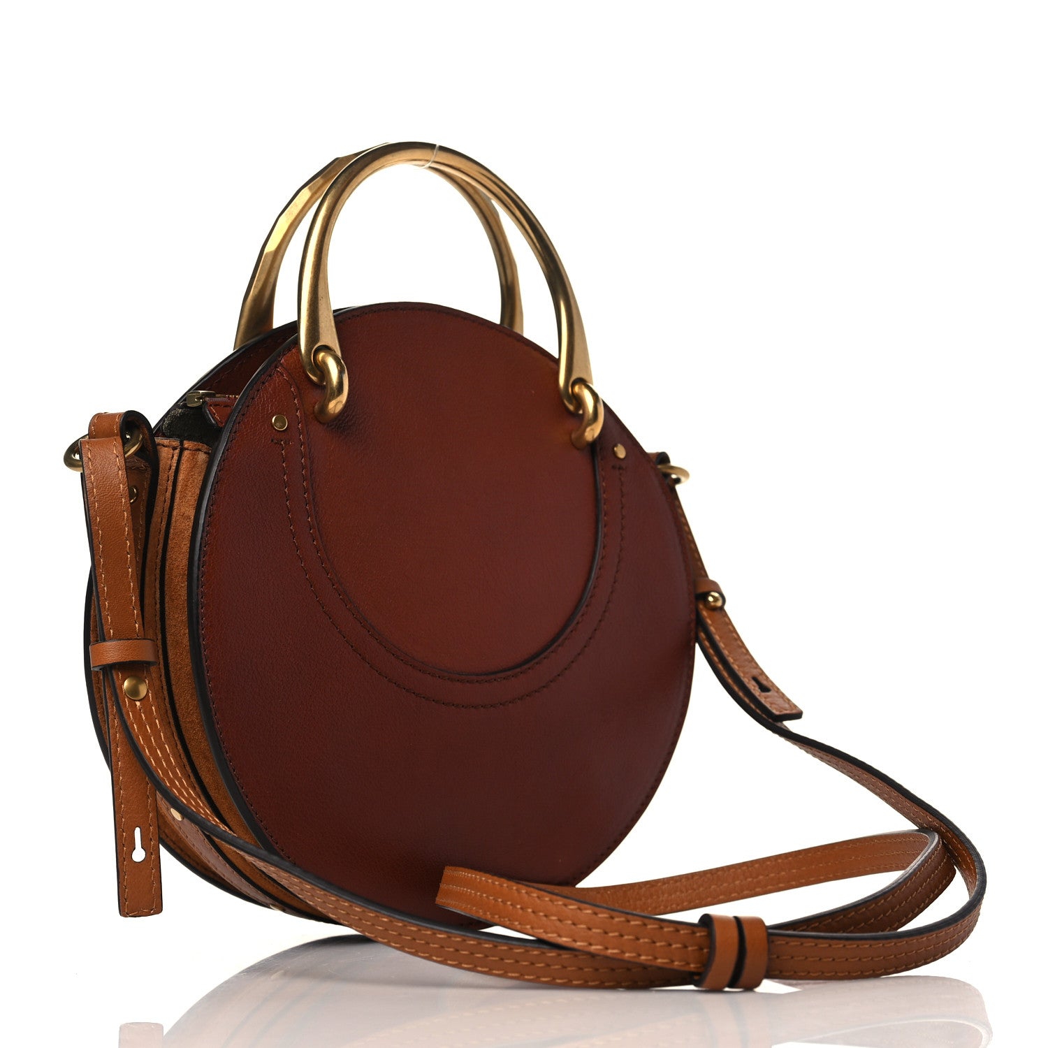 Chloe Shiny Goatskin Smooth Calfskin Suede Small Pixie Bag Saffron Red 3 of 9