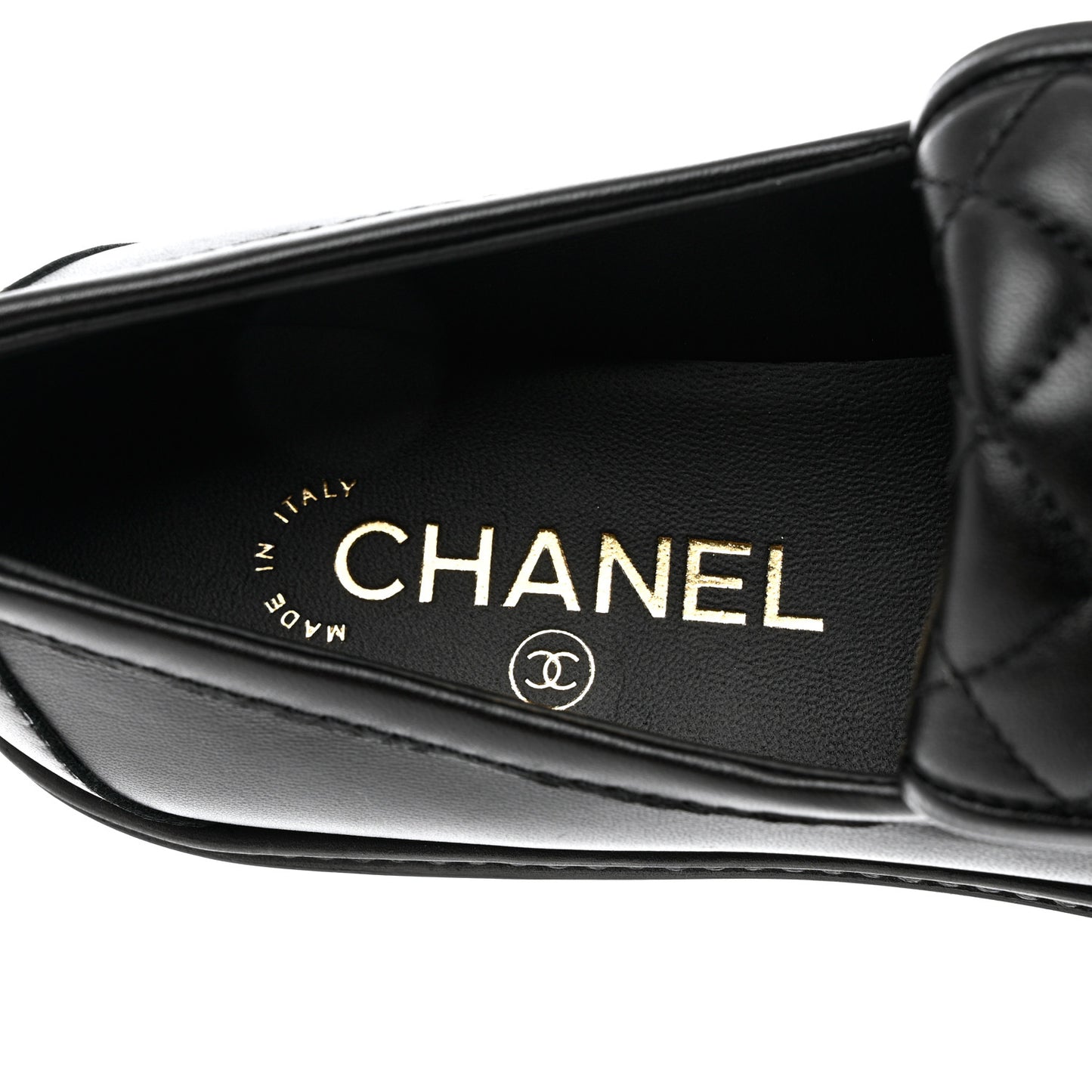Lambskin Quilted CC Turnlock Loafers 37.5 Black