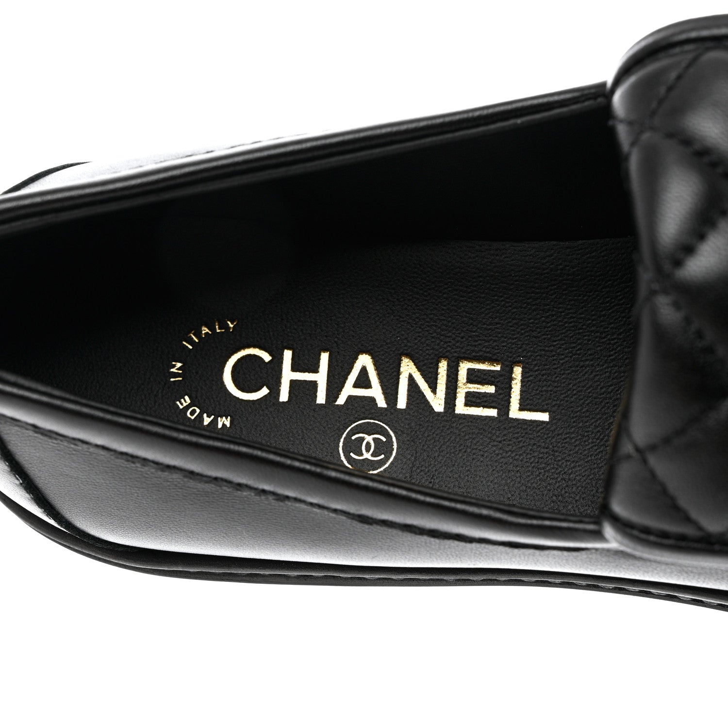 Chanel Lambskin Quilted CC Turnlock Loafers 37.5 Black 7 of 12