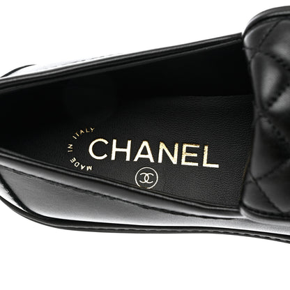 Chanel Lambskin Quilted CC Turnlock Loafers 37.5 Black 7 of 12