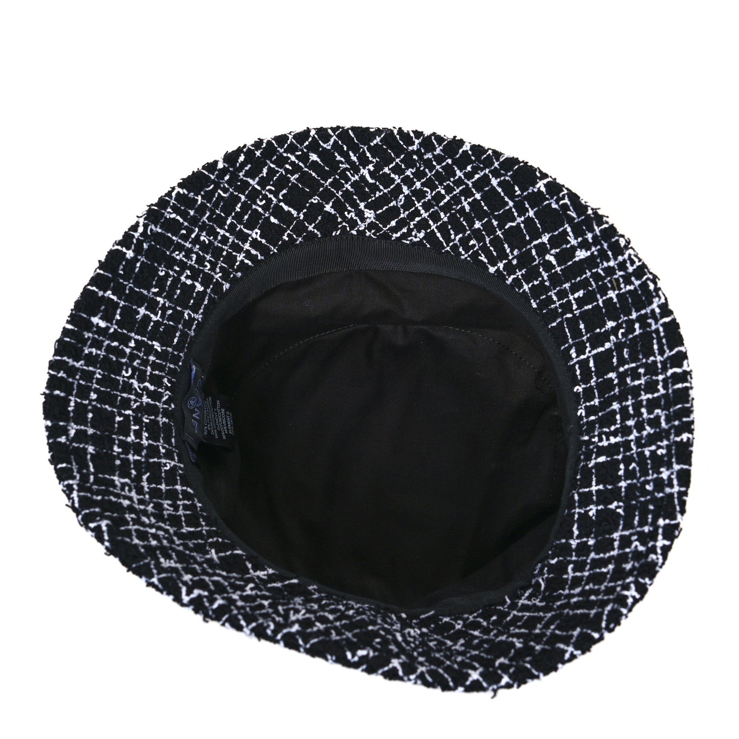 Chanel Tweed Bucket Hat M Black White 7 of 8