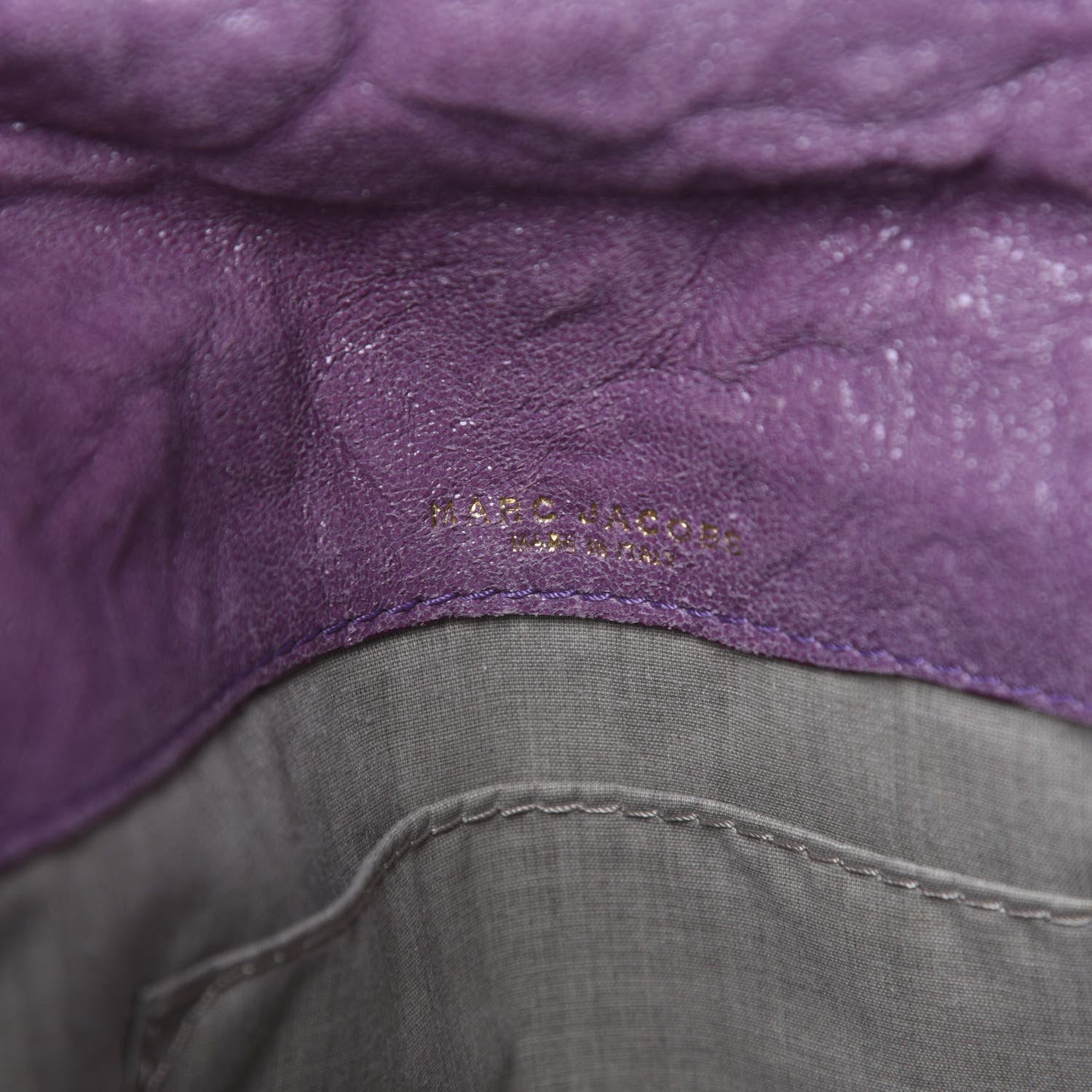 Marc Jacobs Calfskin Quilted Clutch Purple Orange 9 of 10