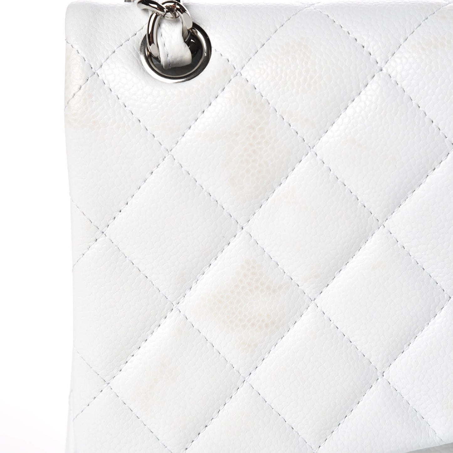 Caviar Quilted Jumbo Double Flap White
