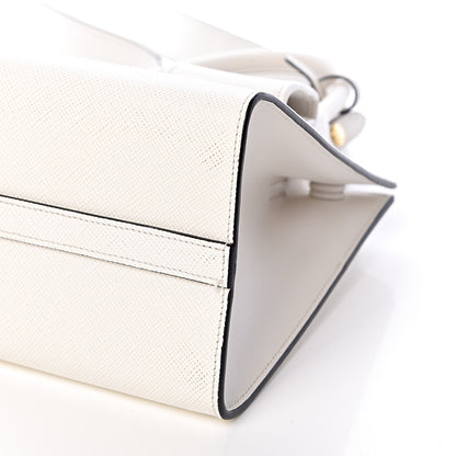 Prada Saffiano Cuir Calfskin Small Monochrome Top Handle Tote White 8 of 9