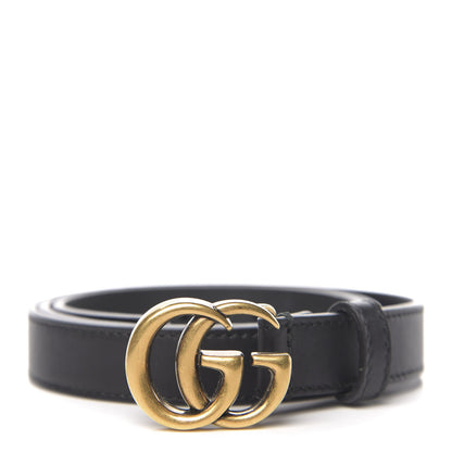 Gucci Calfskin Double G 20mm Belt 80 32 Black 1 of 6