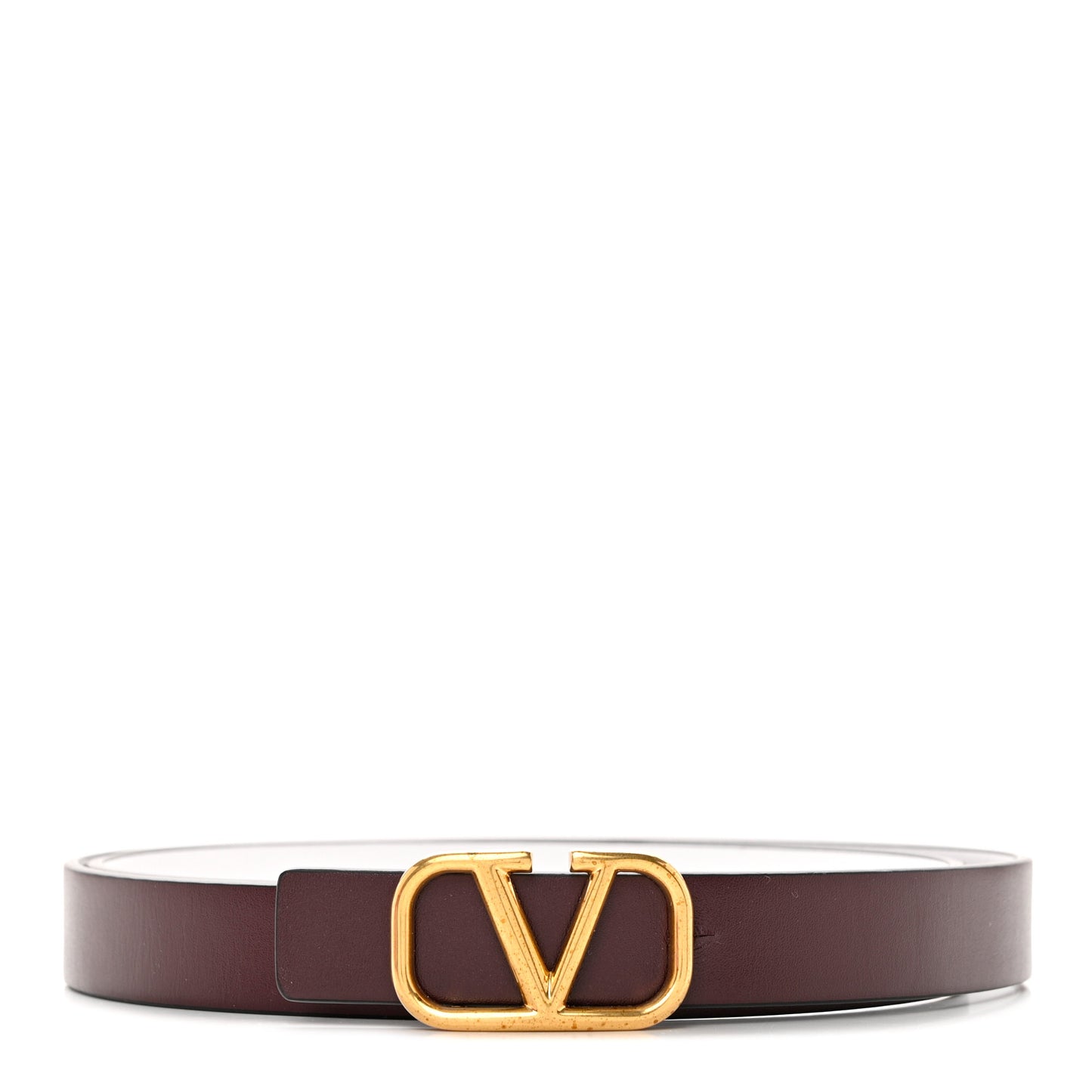 Glossy Calfskin VLogo Reversible 40mm Belt 75/30 Rubino White