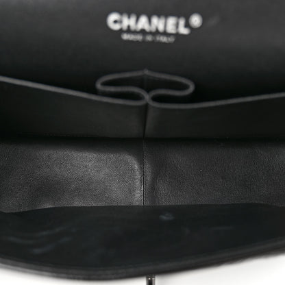Chanel Shiny Distressed Calfskin Quilted Jumbo Double Flap So Black 5 of 10