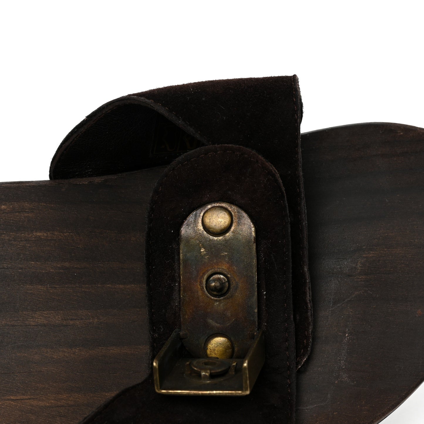 Suede CC Buckle Clogs 36 Dark Brown