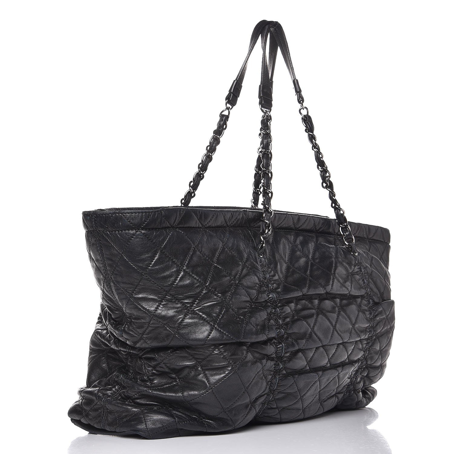Chanel Lambskin Quilted East West Sharpei Tote Black 3 of 14