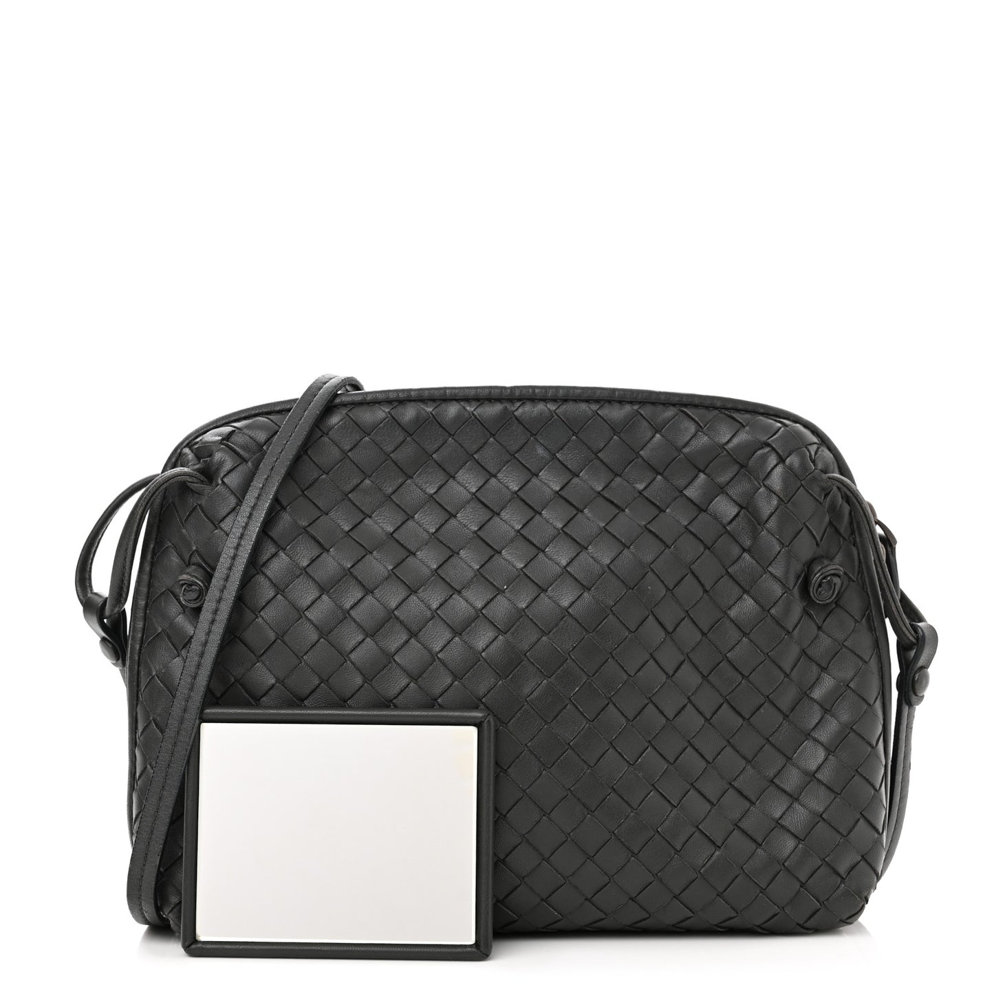 Nappa Intrecciato Pillow Crossbody Messenger Light Grey