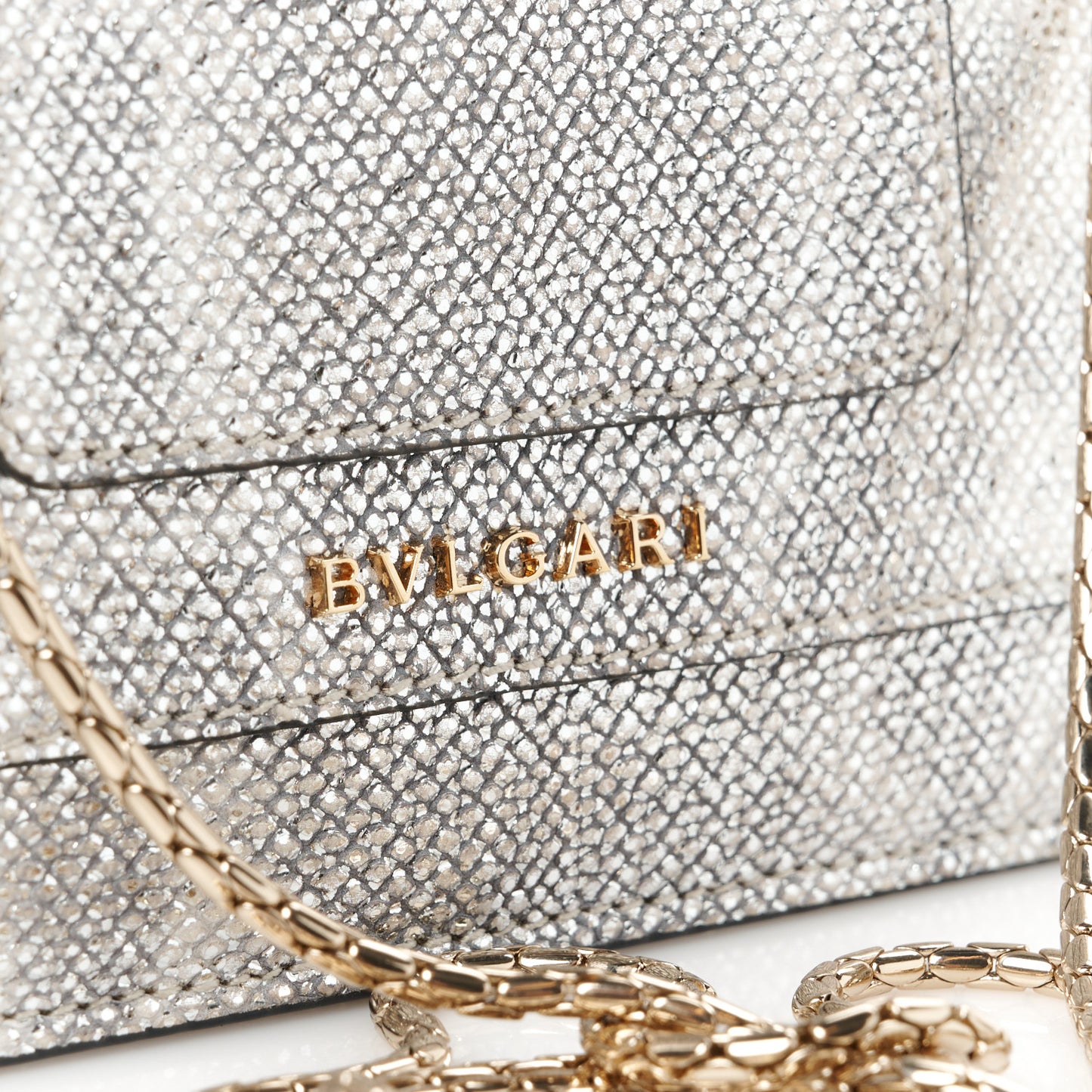 Metallic Karung Serpenti Forever Crossbody White Agate