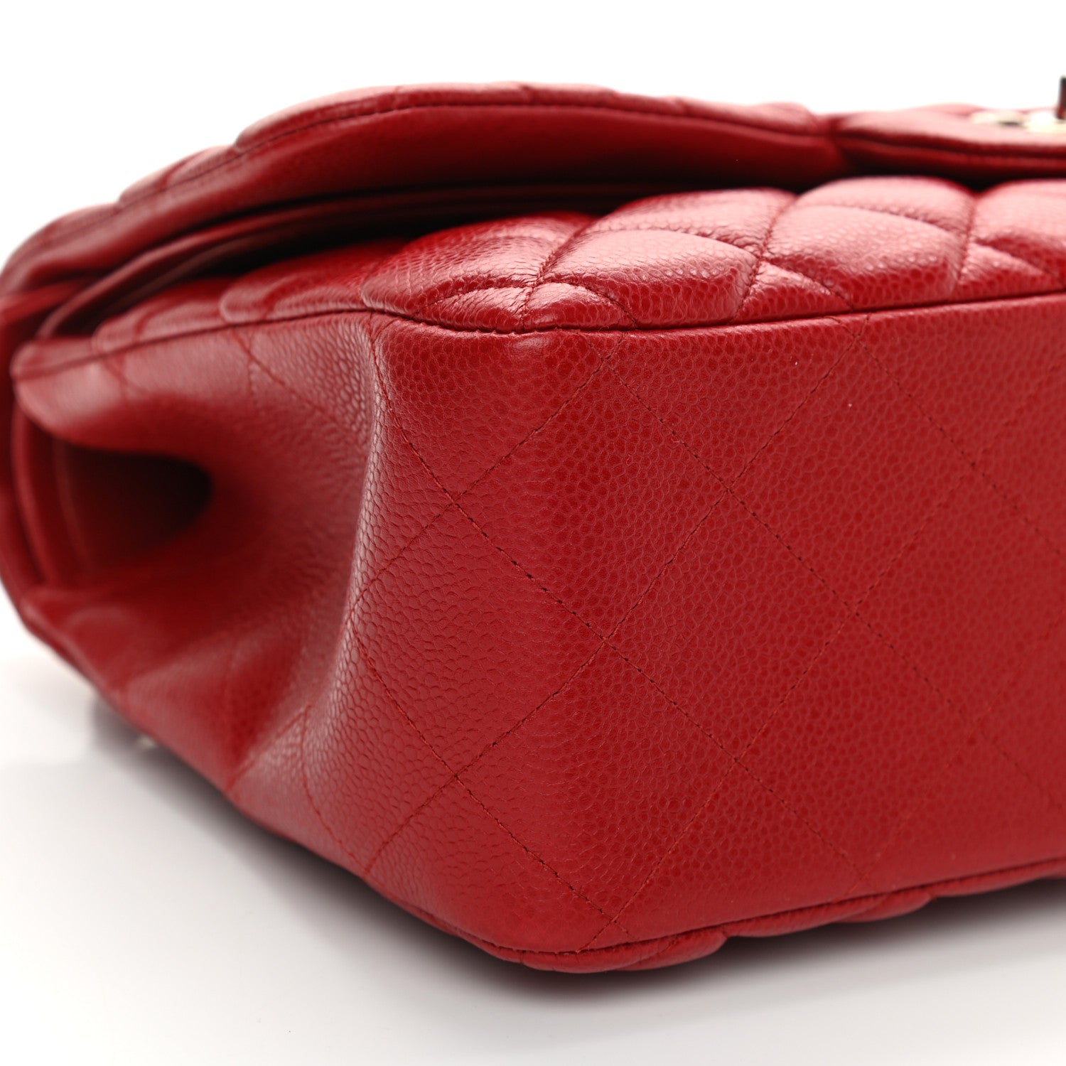 Chanel Caviar Quilted Jumbo Double Flap Red 5 of 9